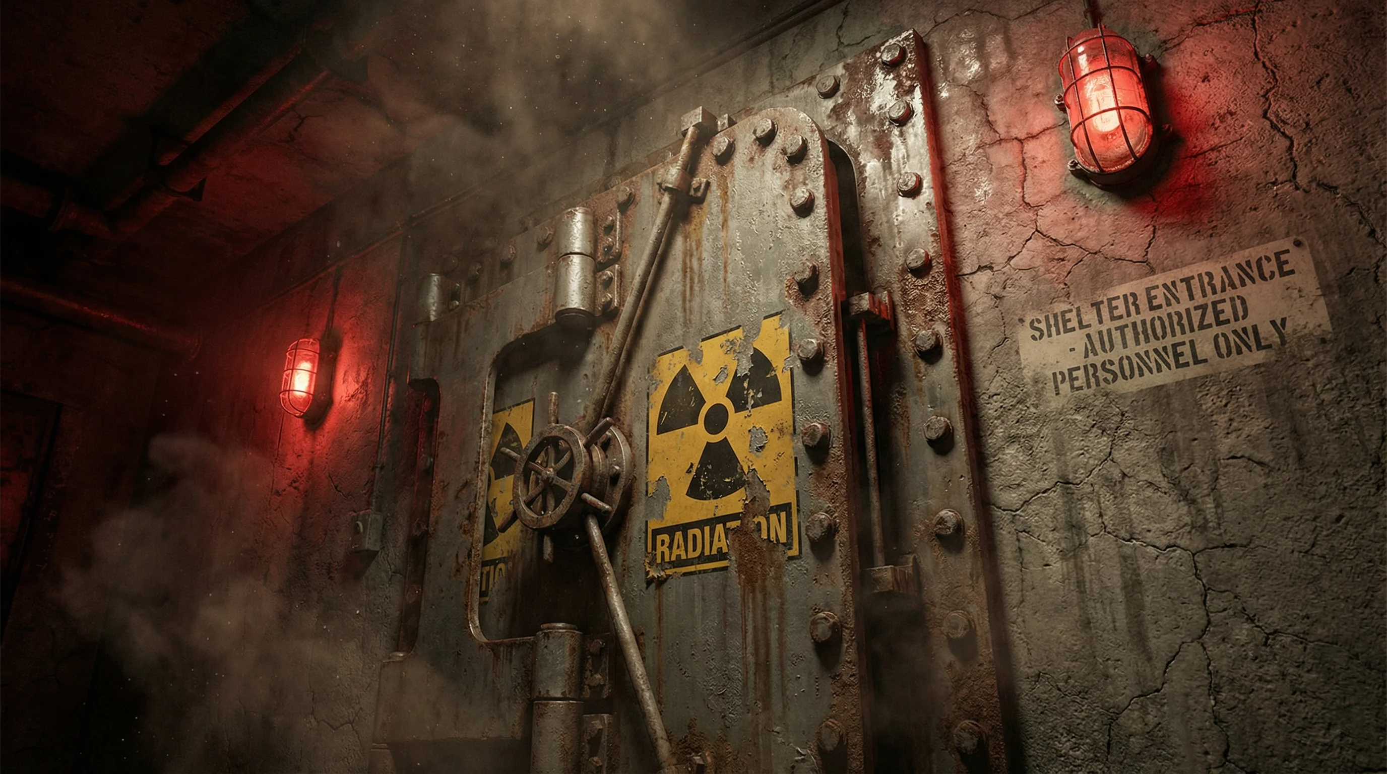 废土避难所舱门入口，通往 pg电子 核心管理区域